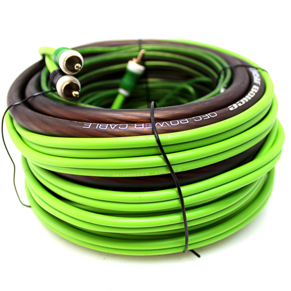 Deaf Bonce Machete MWK-42CU 4 Gauge OFC 2-Channel Green Amplifier Wiring Kit - Görsel 3